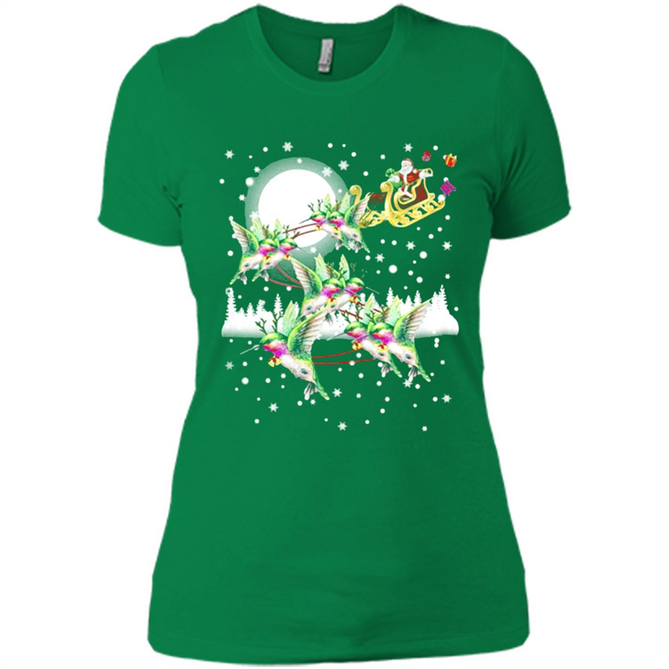 Hummingbird Santa Sleigh - Ladies' Boyfriend T-Shirt