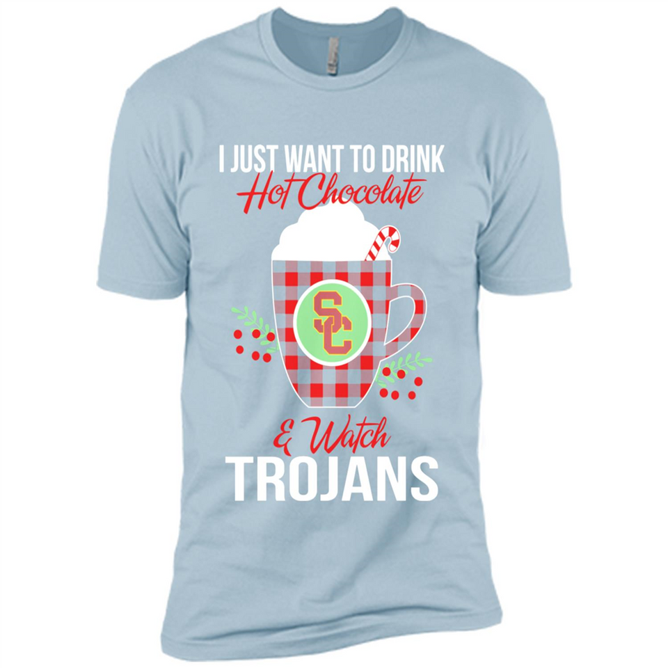 I Just Want To Drink Hot Chocolate & Watch USC Trojans Ugly Christmas Sweater PINGPONG