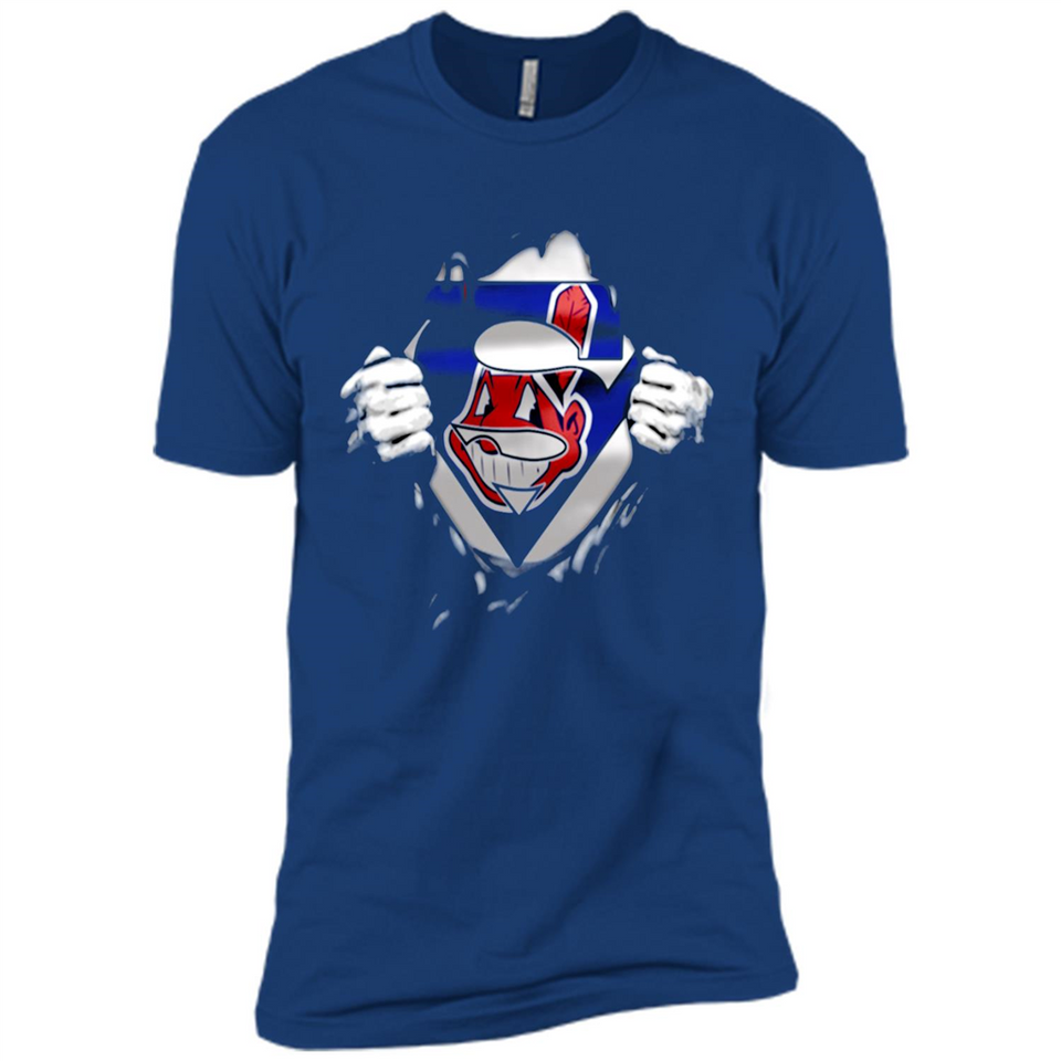 Cleveland Indians And Superman Fans - Premium Short Sleeve T-Shirt