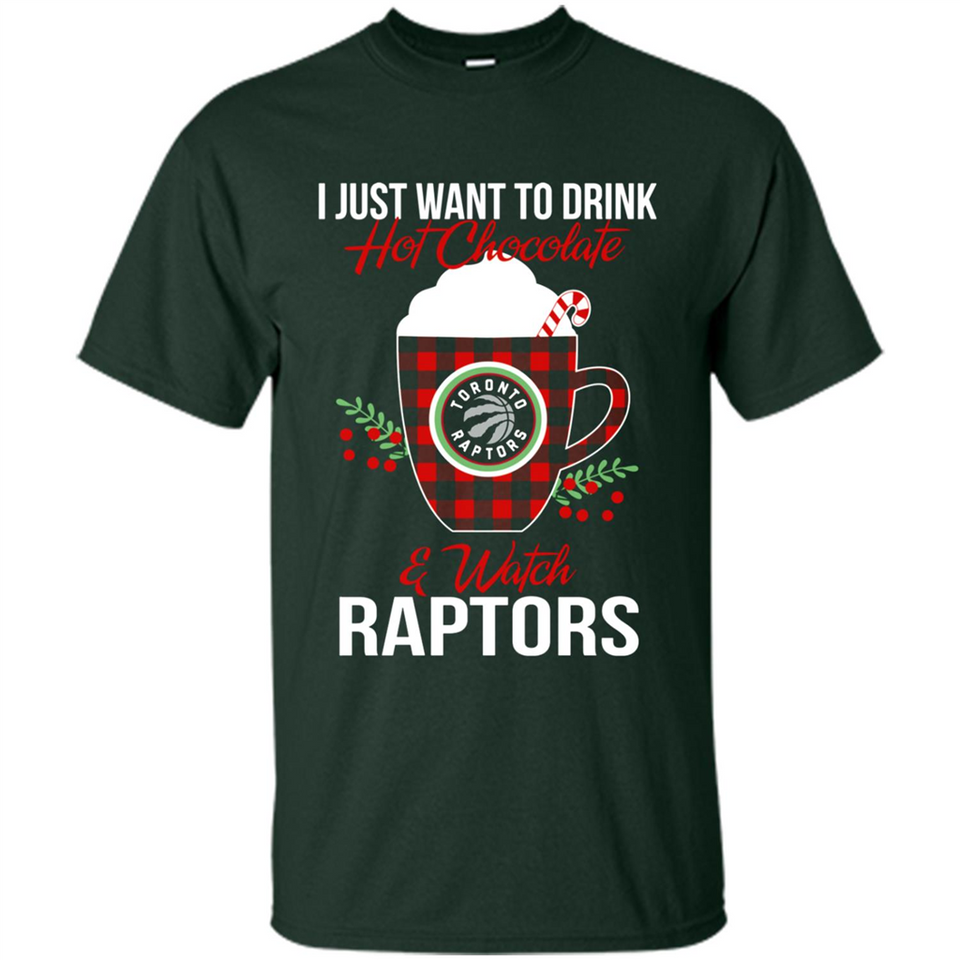 I Just Want To Drink Hot Chocolate & Watch Toronto Raptors Ugly Christmas Sweater PINGPONG