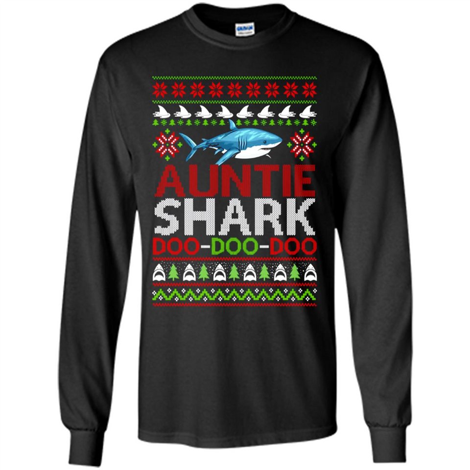 Auntie shark Doo Doo Doo Christmas - Long Sleeve T-Shirt