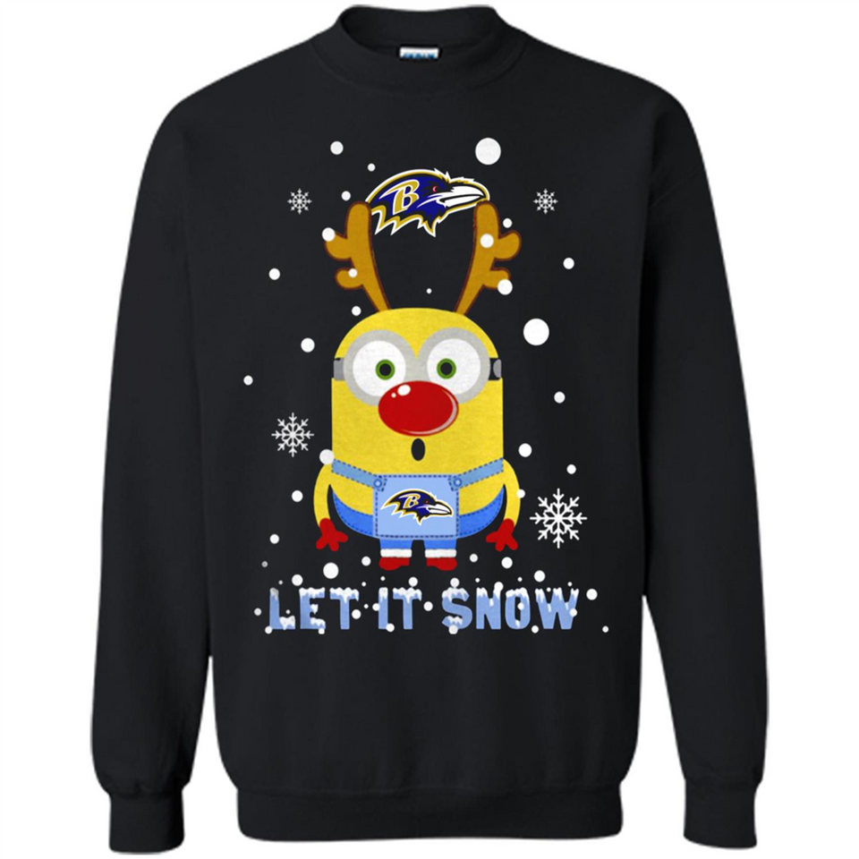 Minion Baltimore Ravens Ugly Christmas Sweater Let it Snow - Sweatshirt