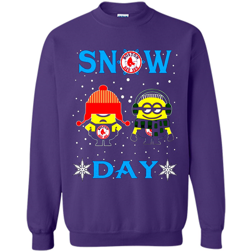 Snow Day Shirt For Boston Red Sox Vs Minion Fans pingpong