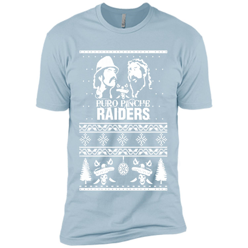 Puro Pinche Raiders Ugly Christmas Sweater - Premium Short Sleeve T-Shirt