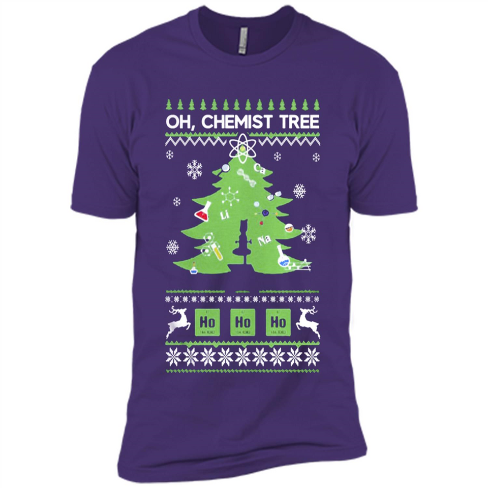Oh Chemist Tree Ugly Christmas Sweater - Premium Short Sleeve T-Shirt