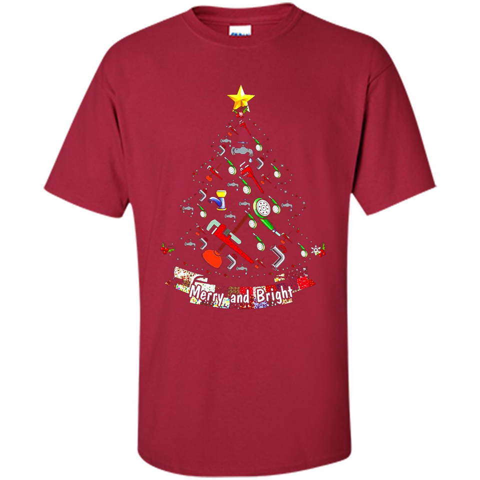Merry And Bright Plumber Christmas Tree Shirt PINGPONG - Shirt