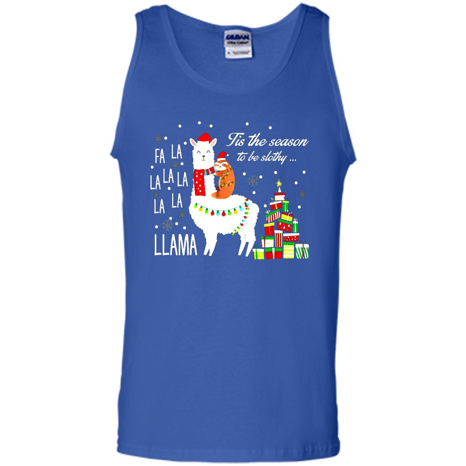 Llama Tis the season to be slothy Christmas sweatshirt PINGPONG - Tank Top