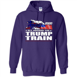 All Board The Trump Train 2020 Patriotic U.S Flag pingpong - Hoodie