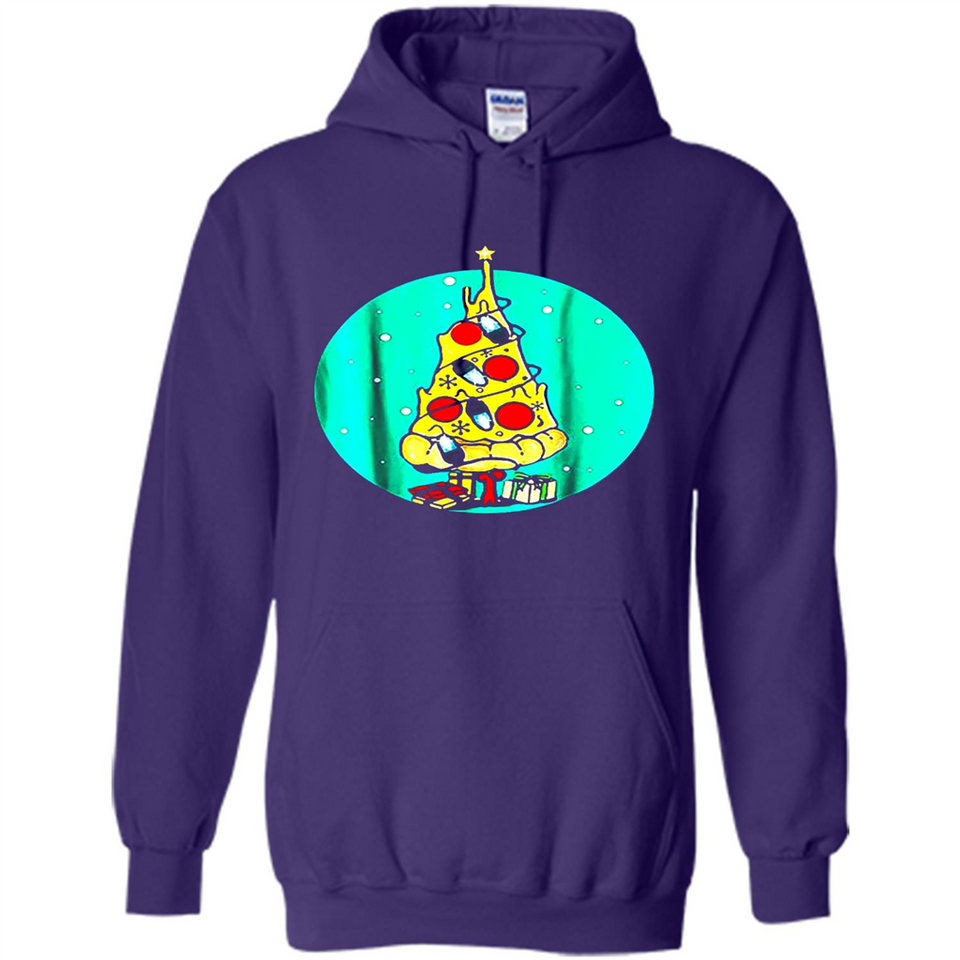 Funny Pizza Ugly Christmas Sweater Xmas Pizza Tree - Hoodie