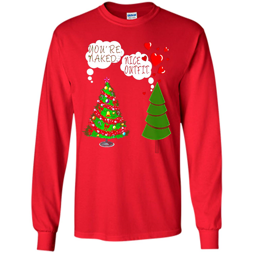 Fir Loves Christmas Tree Funny Undecorated Joke - Long Sleeve T-Shirt