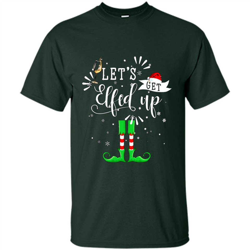 Let's Get Elfed Up Funny Drinking Wine Christmas Elf PINGPONG