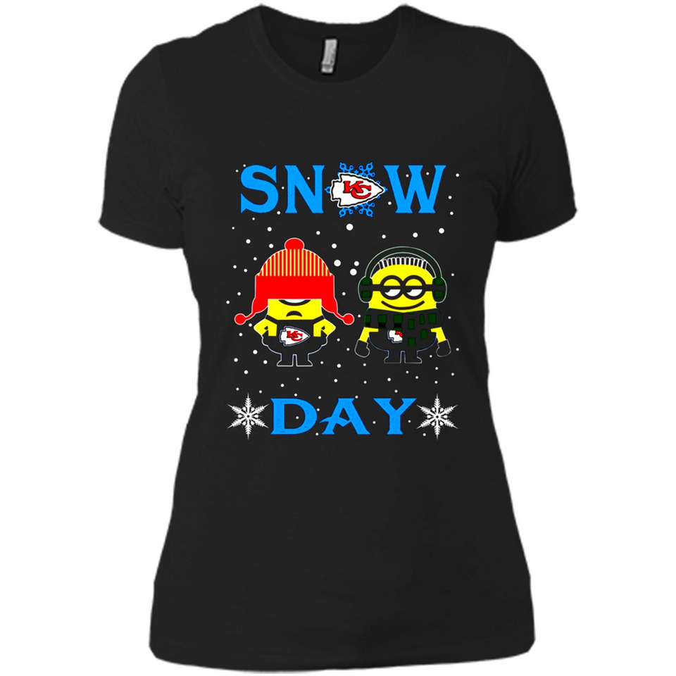 Snow Day Shirt For Kansas City Chiefs Vs Minion Fans Cotton pingpong