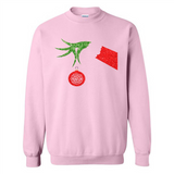 Funny Grinch Hand holding Firefighter ornament Christmas Sporty T-Shirt - Sweatshirt