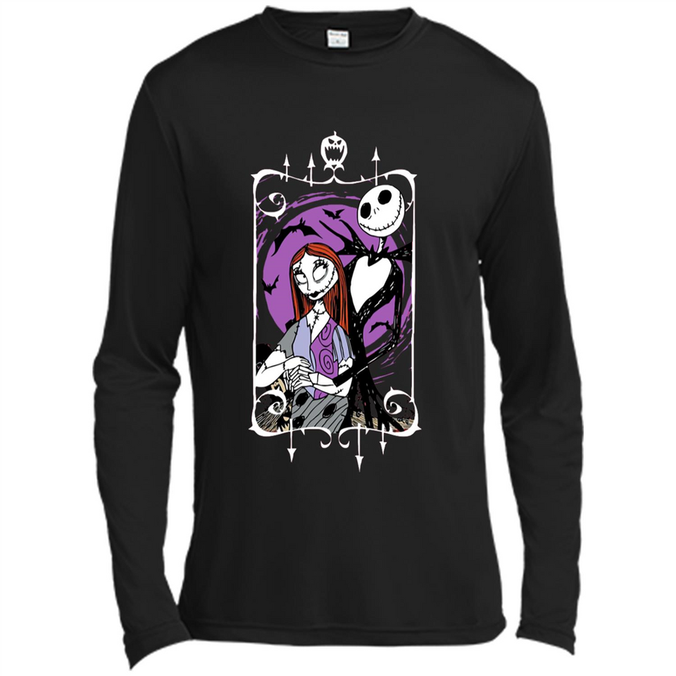 Disney Nightmare Before Christmas Jack And Sally T-Shirt - Canvas Long Sleeve T-Shirt