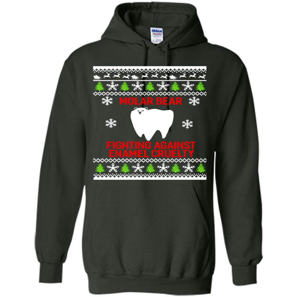 Molar bear fighting against enamel cruelty Christmas - Hoodie