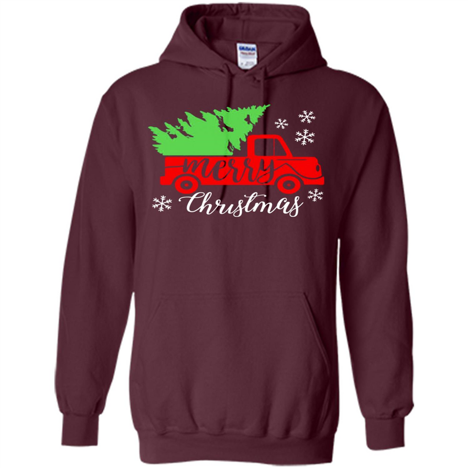 Vintage Christmas Classic Truck T-Shirt with Snow and Tree