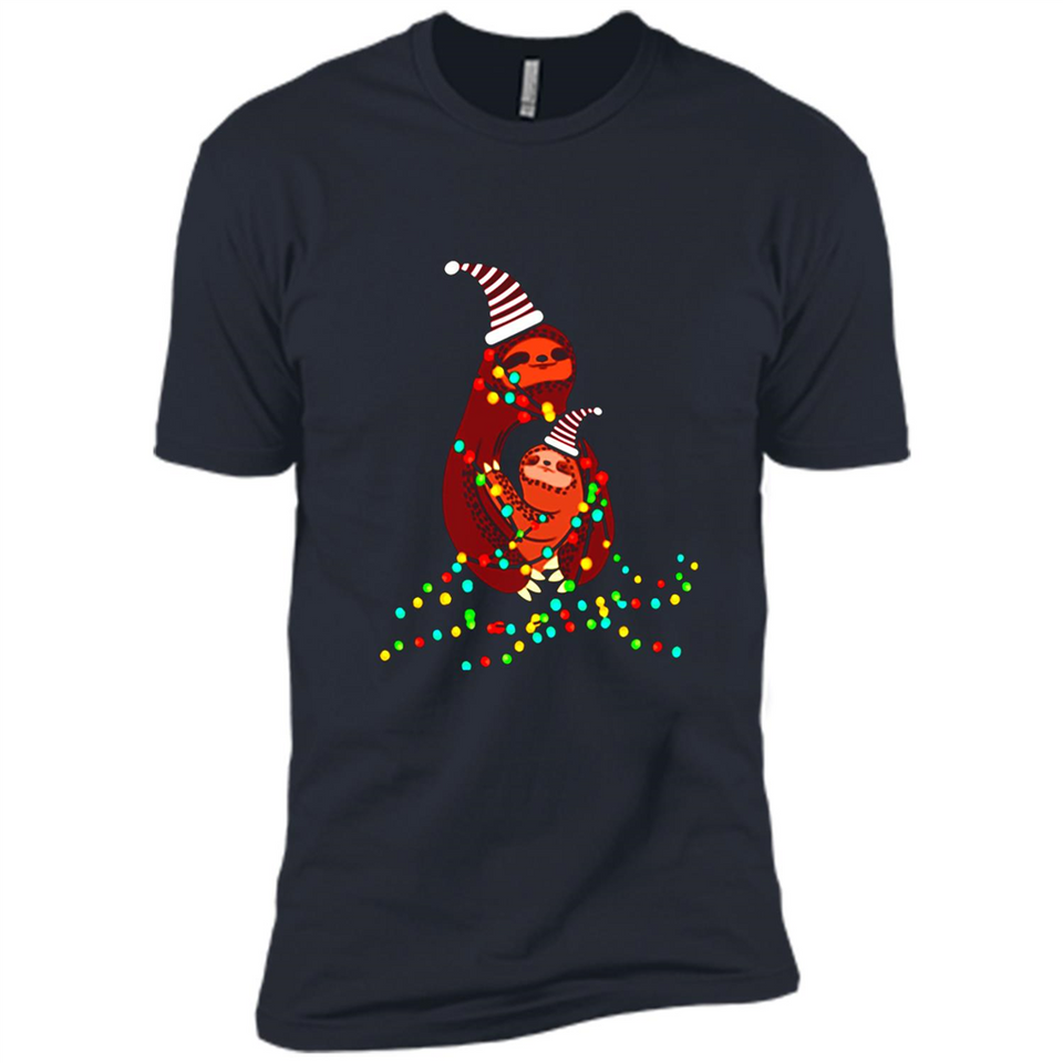 Christmas Lights Sloth Long Sleeve Santa Sloth - Premium Short Sleeve T-Shirt