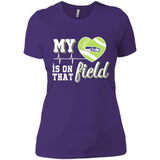 Seattle Seahawks Football My Heart is on that Field - Ladies' Boyfriend T-Shirt