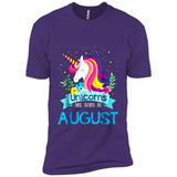 Unicorns are born in August Birthday Rainbow Gift Custom Ultra Cotton