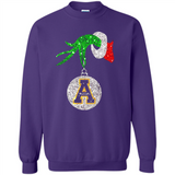 Funny Appalachian State Mountaineers Glitter Grinch Monogram Ornament Christmá - Sweatshirt