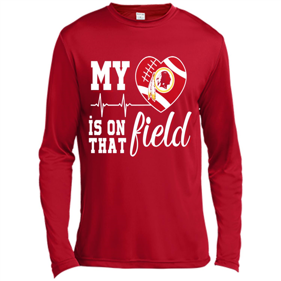 Washington Redskins Football My Heart is on that Field - Canvas Long Sleeve T-Shirt