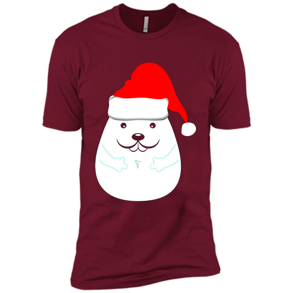 Funny Hamster Christmas t-shirt Santa Hat - Premium Short Sleeve T-Shirt