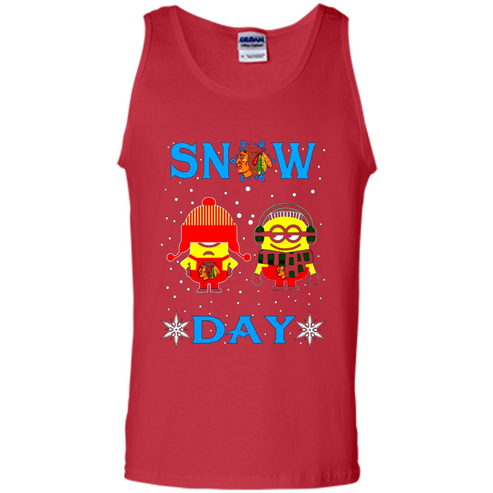 Snow Day Shirt For Chicago Blackhawks Vs Minion Fans pingpong