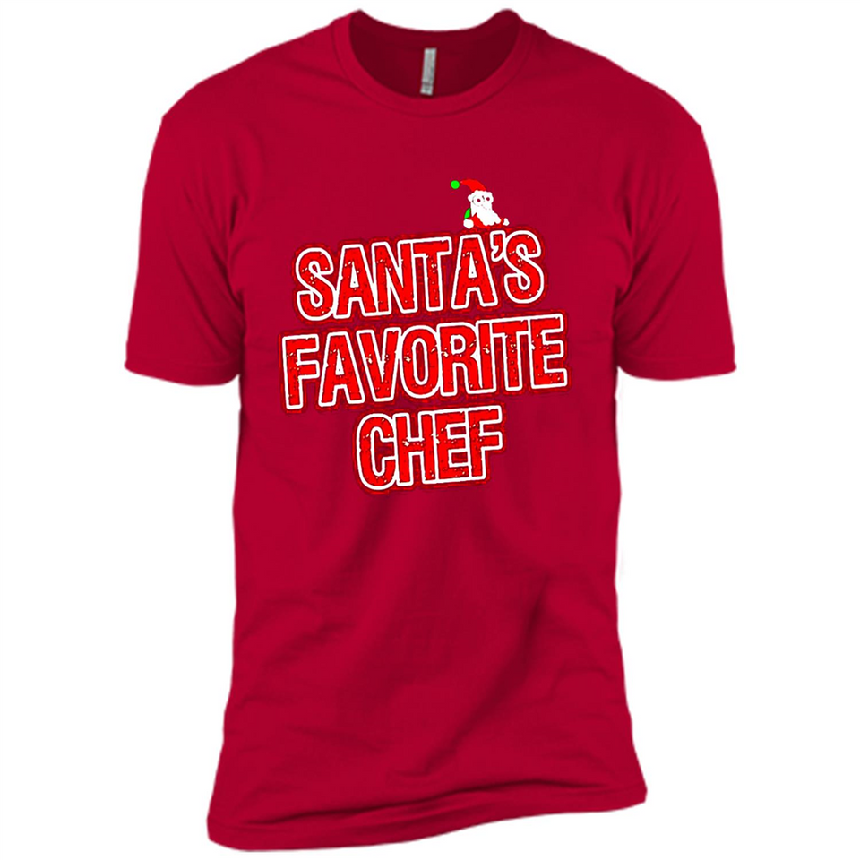 Funny Christmas Clothes - Santas Favorite Chef - Premium Short Sleeve T-Shirt