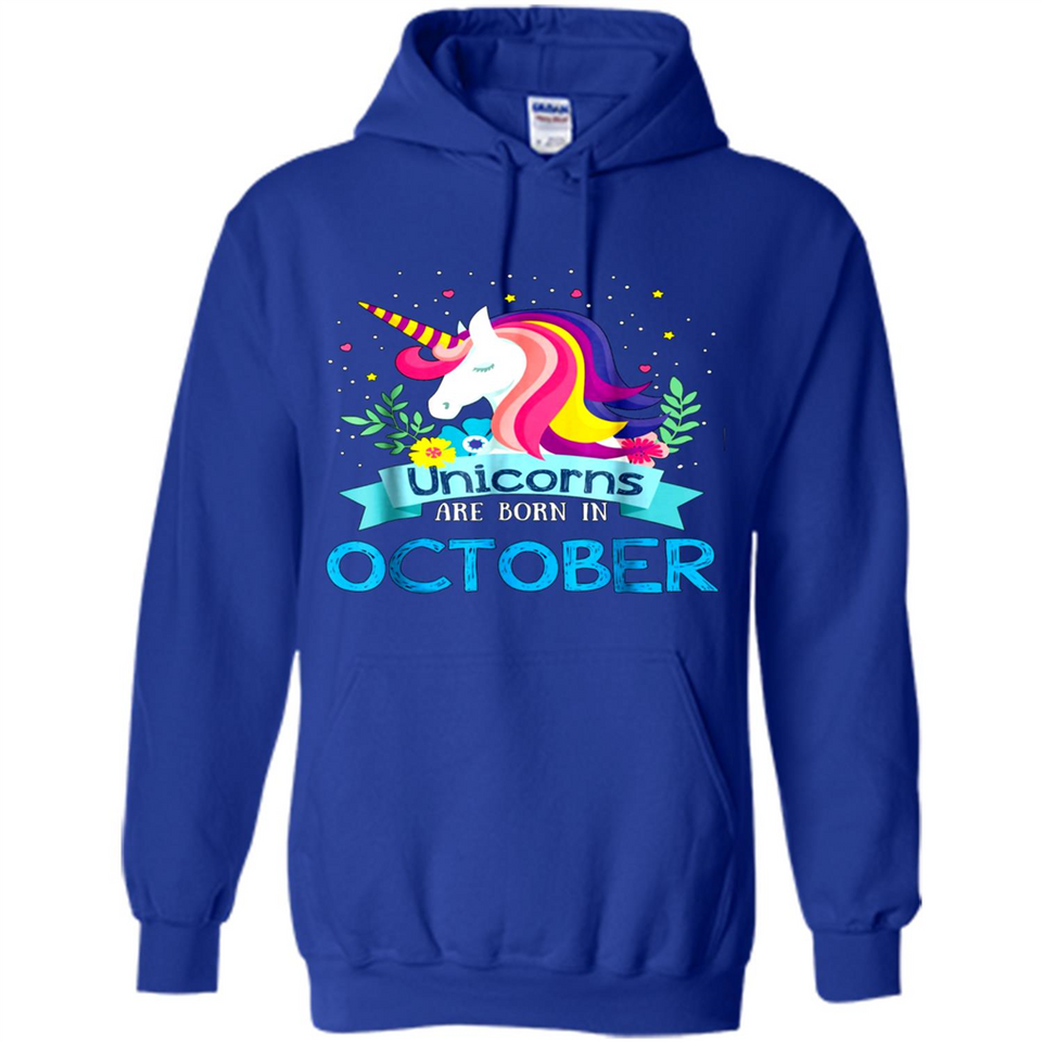 Unicorns are born in October Birthday Rainbow Gift Ladies Custom
