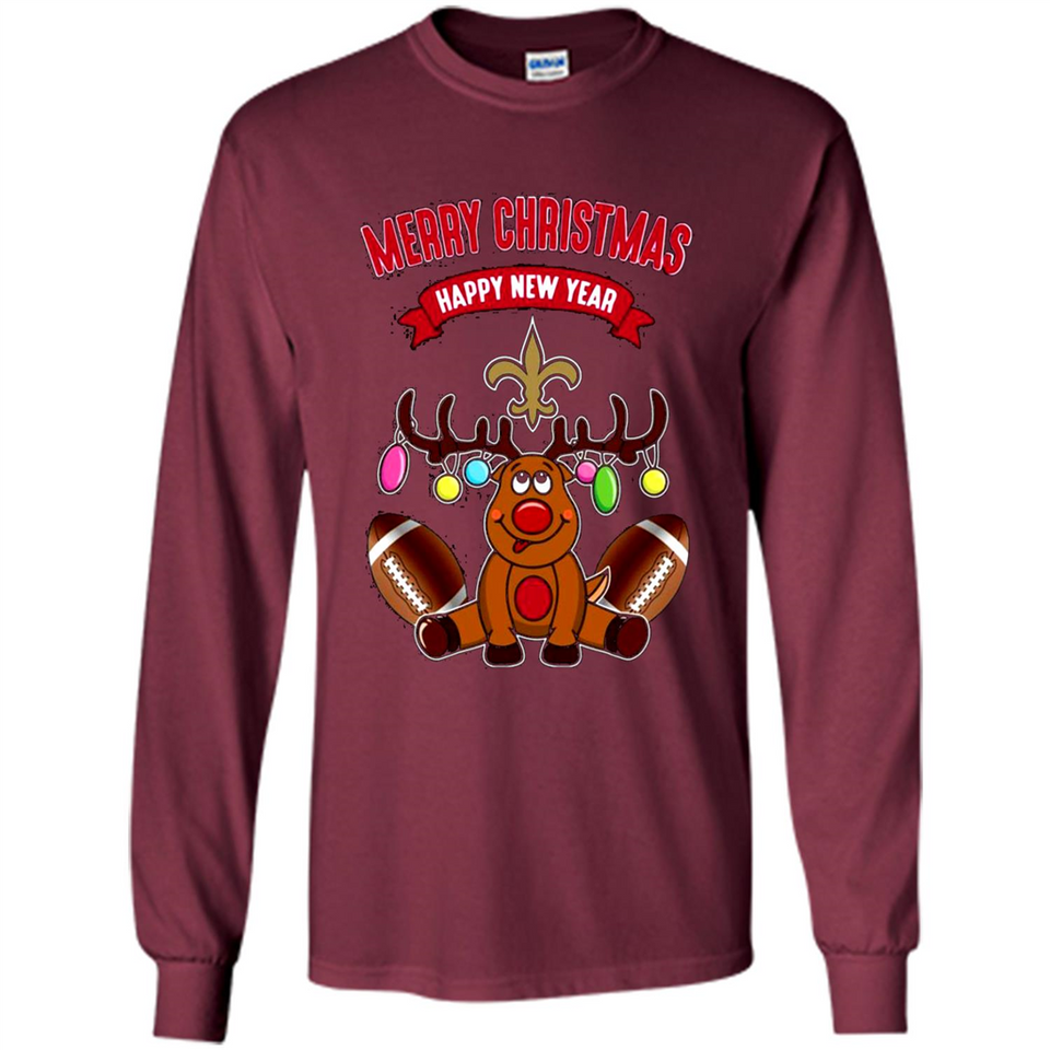 New Orleans Saints NFL Reindeer Funny Merry Christmas And Happy New Year