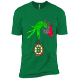 GRINCH HAND HOLDING BOSTON BRUINS GLITTER CHRISTMAS PINGPONG