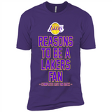 Reasons to be a Los Angeles Lakers Fan Complete List on Back - Premium Short Sleeve T-Shirt