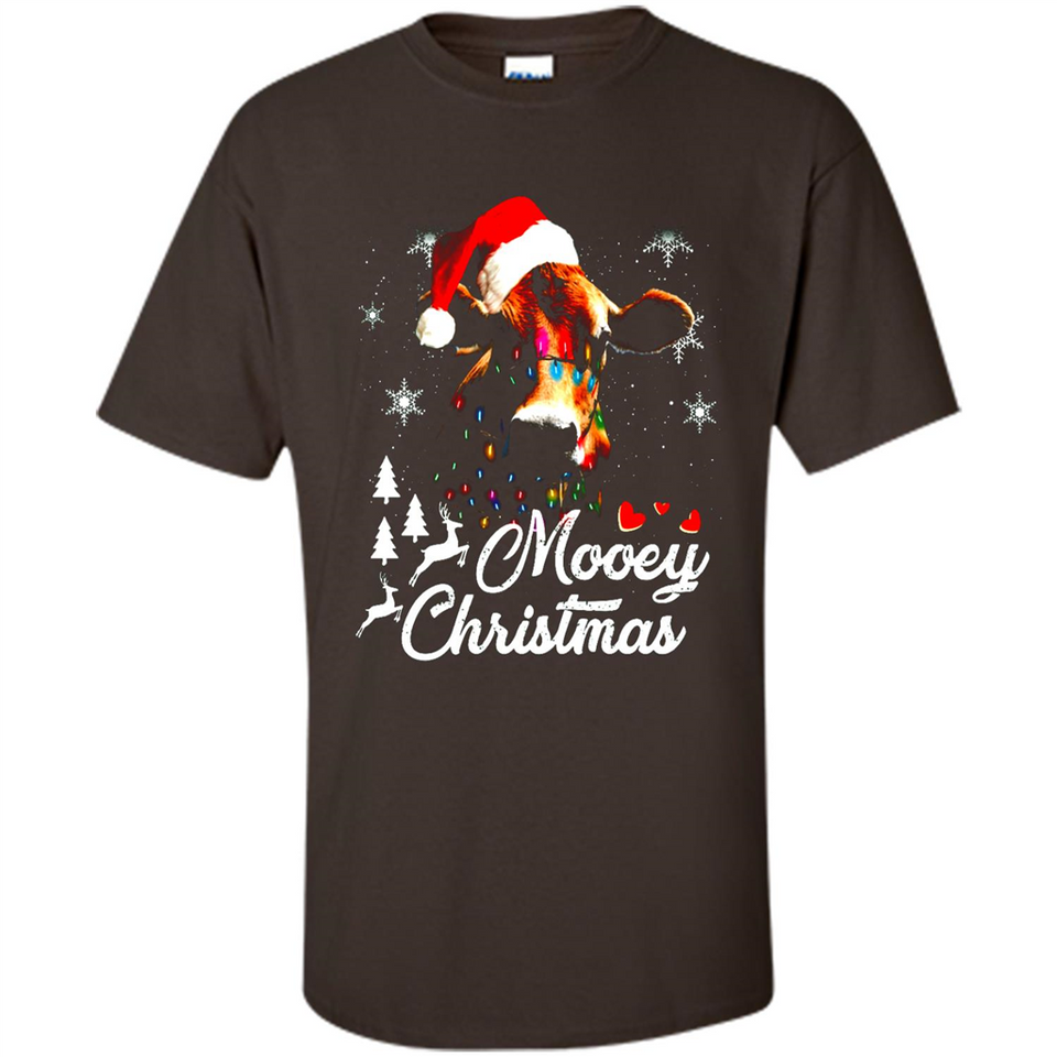 Mooey Christmas Cow Santa Christmas Lover Lights Sweatshirt - Shirt