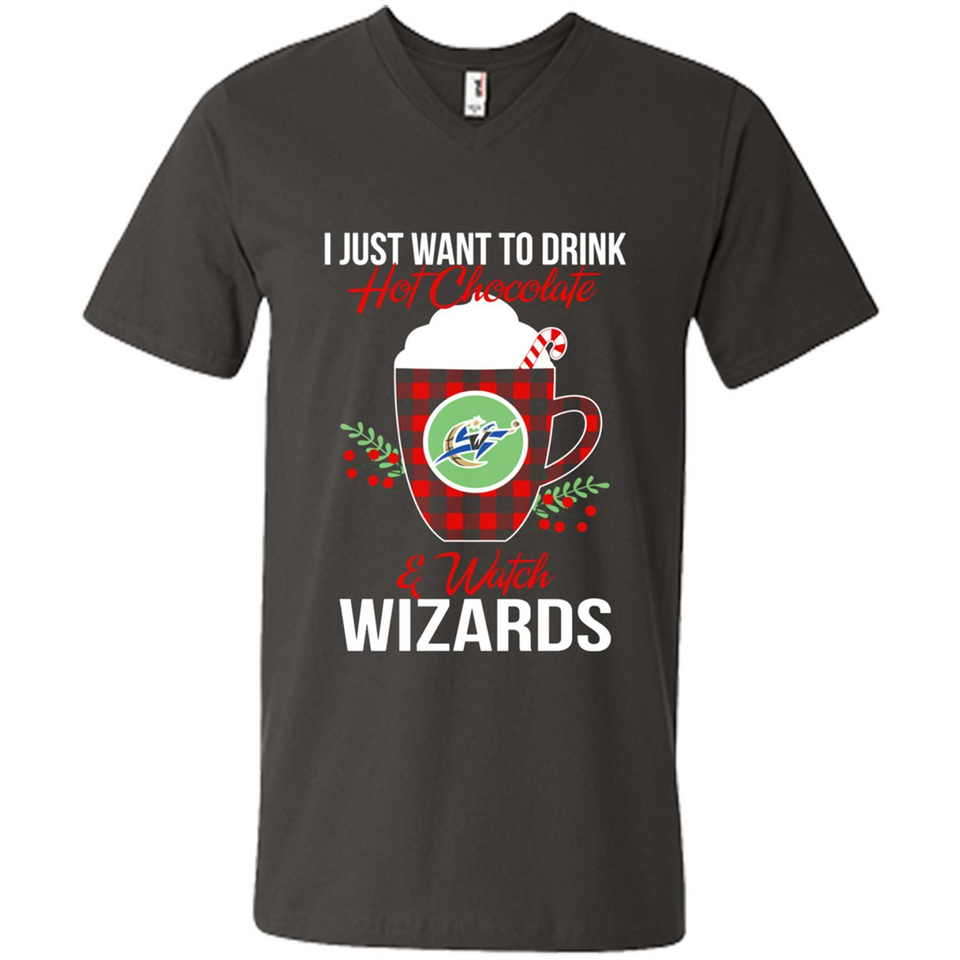 I Just Want To Drink Hot Chocolate & Watch Washington Wizards Ugly Christmas Sweater PINGPONG