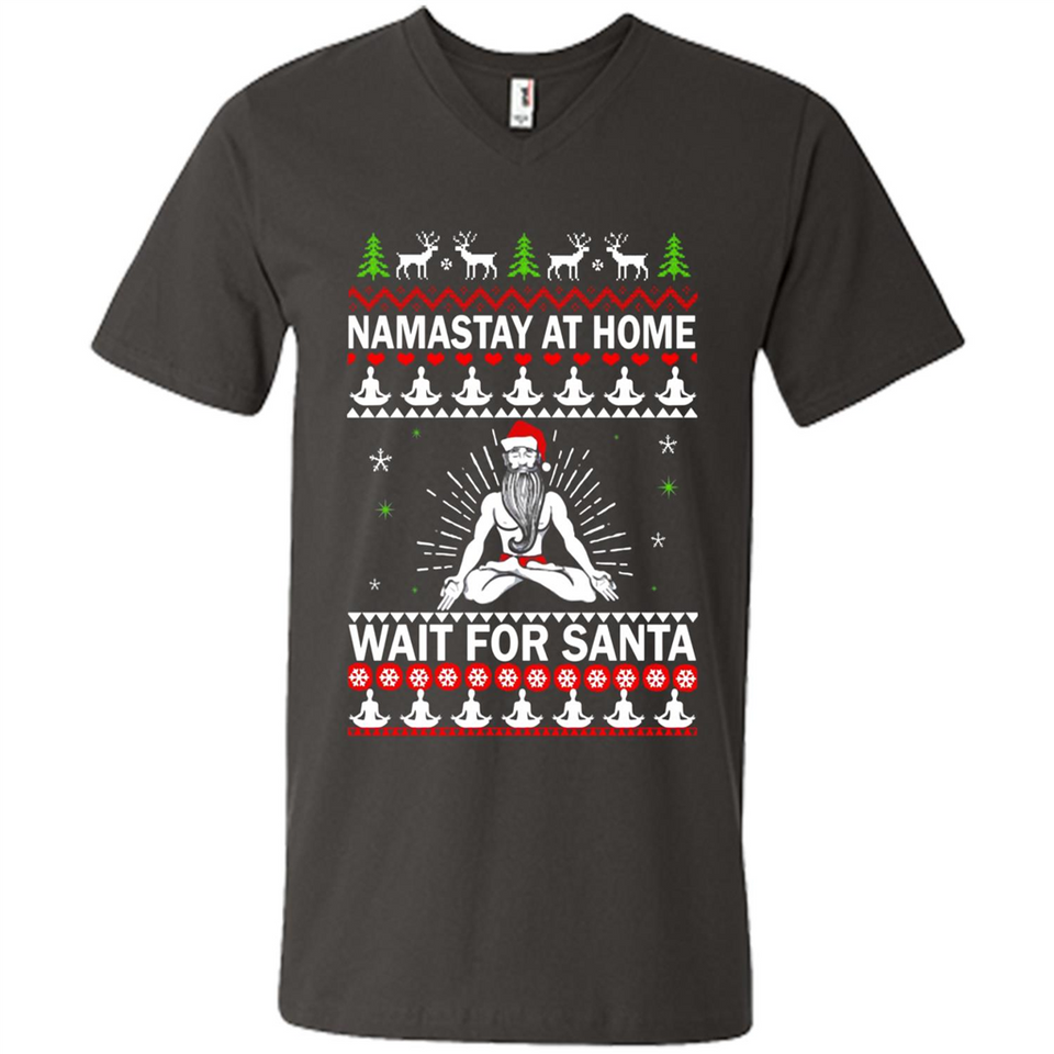 Namastay at home and wait for Santa Christmas - Men's V-Neck