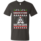 Namastay at home and wait for Santa Christmas - Men's V-Neck