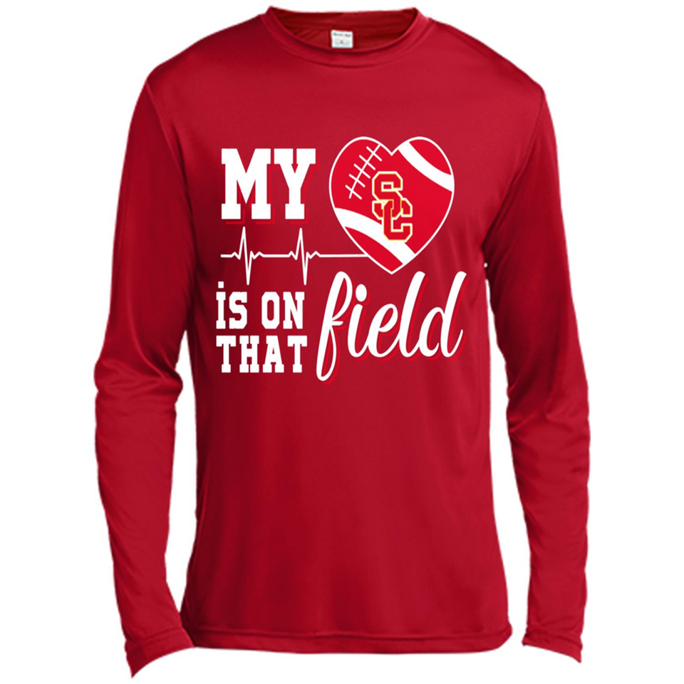 USC Trojans Football My Heart is on that Field - Canvas Long Sleeve T-Shirt