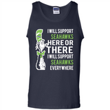 Shirt For Dr Seuss Cat And Seattle Seahawks Fans - Tank Top