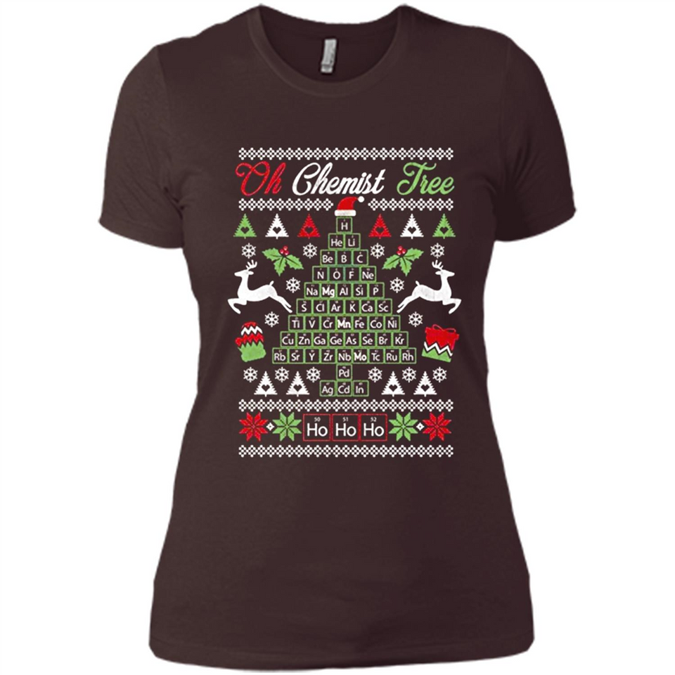 Chemist Tree Shirt Oh Chemistry Tree Ugly Christmas - Ladies' Boyfriend T-Shirt