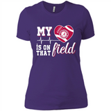 Alabama Crimson Football My Heart is on that Field - Ladies' Boyfriend T-Shirt