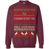 Funny Farmers Gift Ugly Santa Claus Horsepower - Sweatshirt