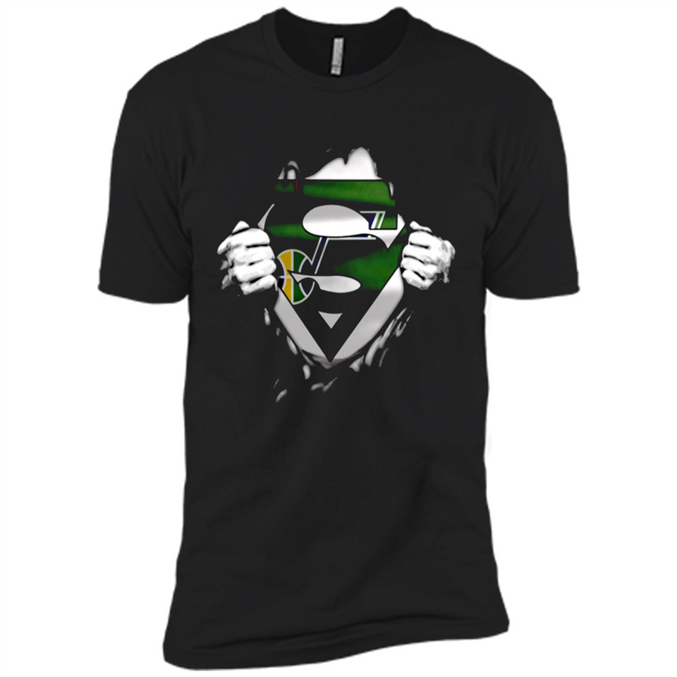 Utah Jazz And Superman Fans - Premium Short Sleeve T-Shirt