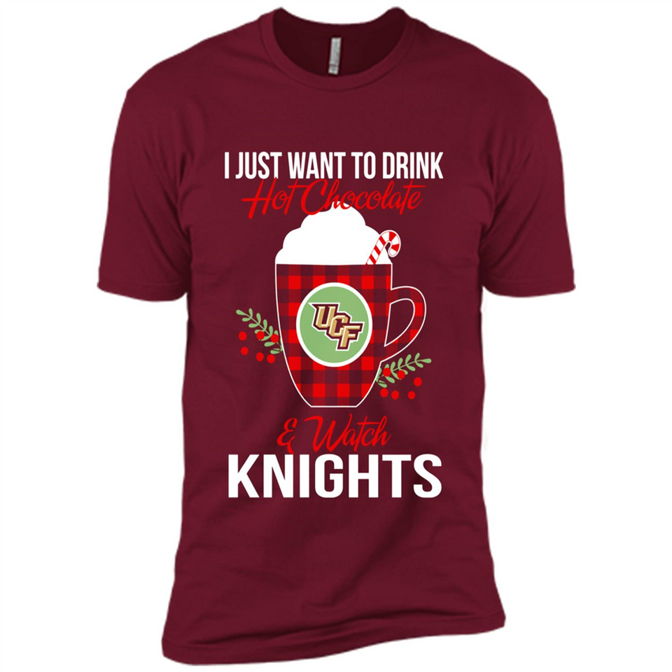 I Just Want To Drink Hot Chocolate & Watch UCF Knights Ugly Christmas Sweater PINGPONG