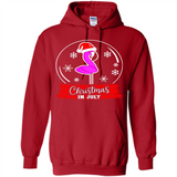 Christmas In July Flamingo Snow Globe Santa Hat - Hoodie