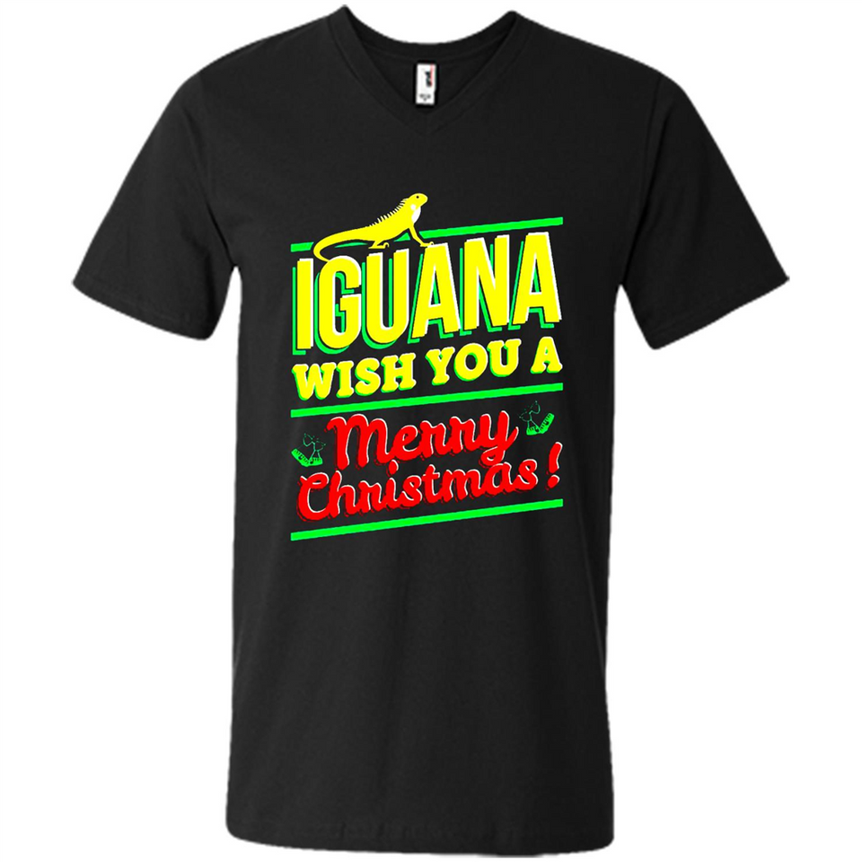 Iguana Wish You A Merry Christmas Animal - Men's V-Neck