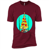 Funny Pizza Ugly Christmas Sweater Xmas Pizza Tree - Premium Short Sleeve T-Shirt