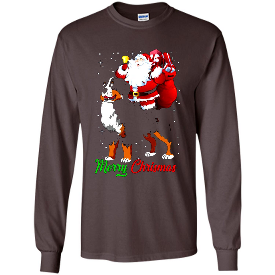 Merry Christmas Santa Claus With Big Dog sweater PINGPONG