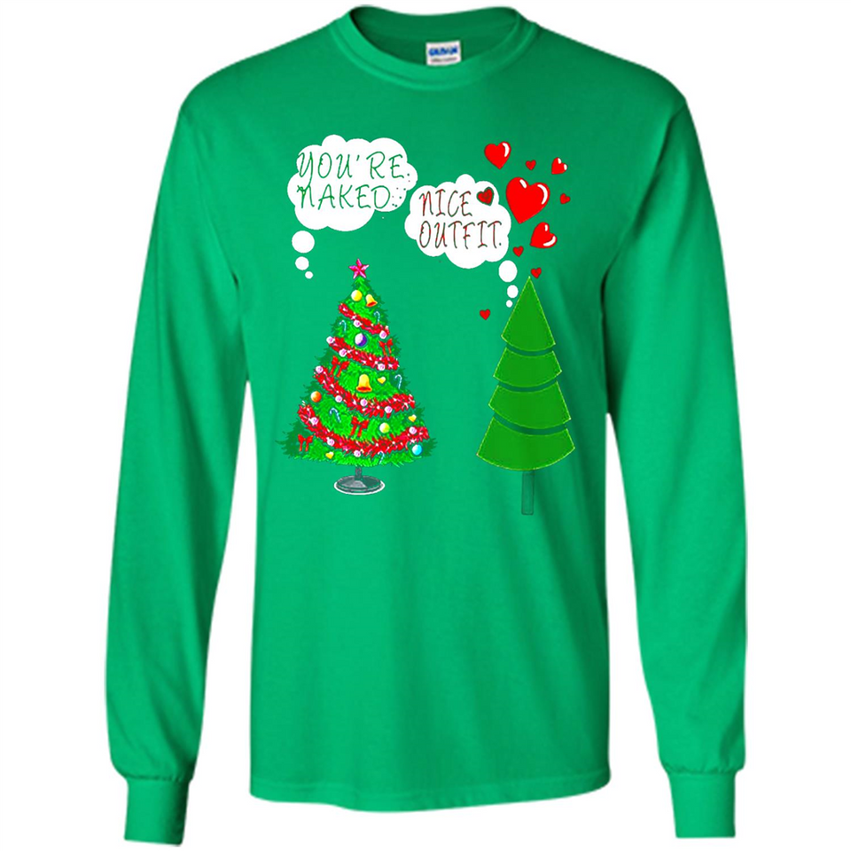 Fir Loves Christmas Tree Funny Undecorated Joke - Long Sleeve T-Shirt