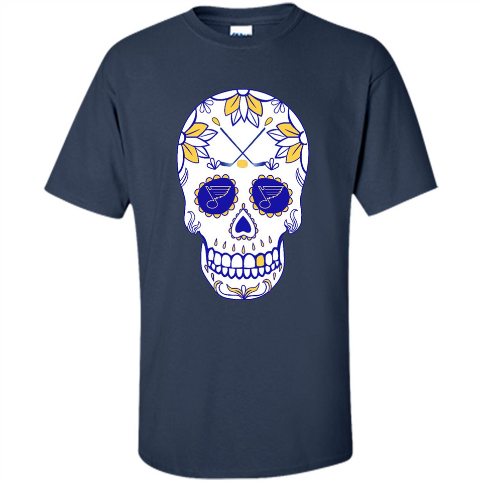 St. Louis Blues Hockey Sugar Skull Day of the Dead