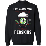 I Just Want To Drink Hot Chocolate & Watch Washington Redskins Ugly Christmas Sweater PINGPONG